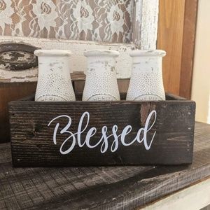 Rustic milk bottles and box